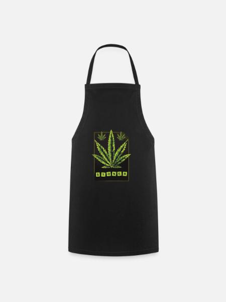 Stoner Cannabisblatt - Kochschürze - Schwarz