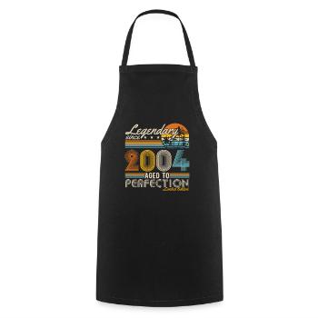 Légendaire depuis 2004 Vintage Anniversaire Rétro - Tablier de cuisine - noir - Devant - AI Model Male 185 dark (185cm)