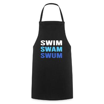 Swimming Swimmer swims swimming badge - Cooking Apron - black - Front - AI Model Male 185 dark (185cm)