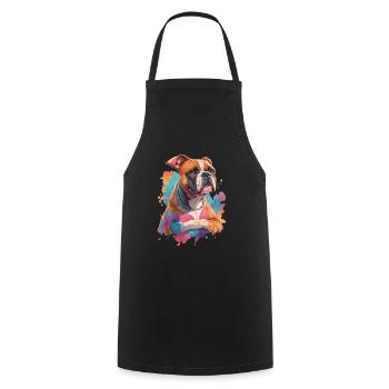 German Boxer Dog Drawing for Dog Lovers - Cooking Apron - black - Front - AI Model Male 185 dark (185cm)