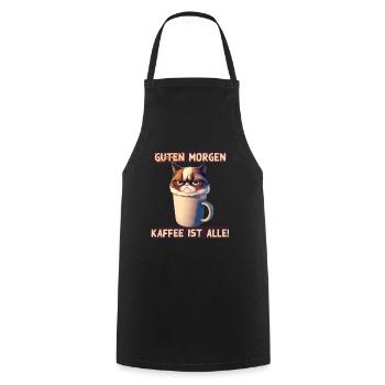 Guten Morgen Kaffee ist alle Lustiges Büro Design - Kochschürze - Schwarz - Vorne - AI Model Male 185 dark (185cm)
