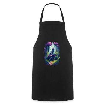 Quad Offroad Cartoon Motocross Motorsport - Cooking Apron - black - Front - AI Model Male 185 dark (185cm)