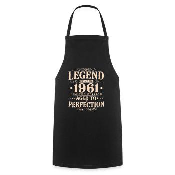 Légende 1961 Vintage Born Vintage Anniversaire - Tablier de cuisine - noir - Devant - AI Model Male 185 dark (185cm)