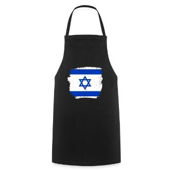 Israel Vintage Israeli Flag - Cooking Apron - black - Front - AI Model Male 185 dark (185cm)
