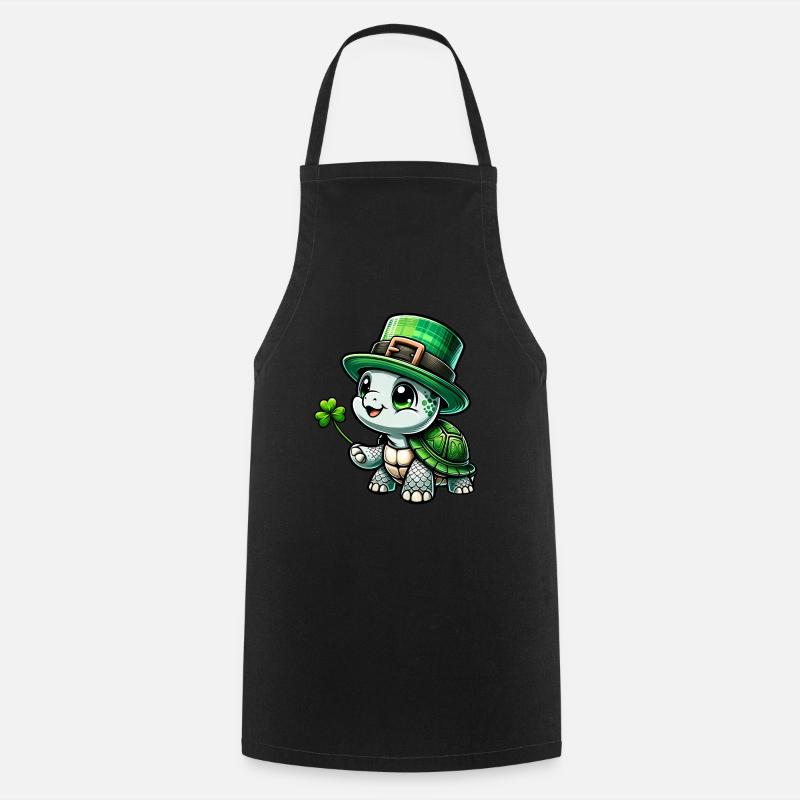Fête de la tortue de la Saint-Patrick - Tablier de cuisine - noir