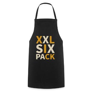 XXL SIX PACK – fat and thin people - Cooking Apron - black - Front - AI Model Male 185 dark (185cm)