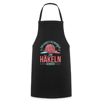 Häkeln Spruch Häklerin Wolle - Kochschürze - Schwarz - Vorne - AI Model Male 185 dark (185cm)
