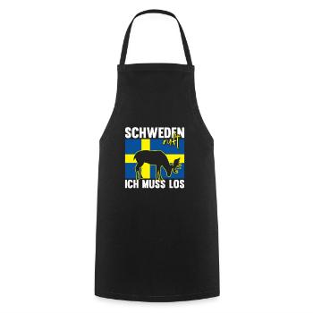 Schweden ruft Elch Flagge Skandinavien - Kochschürze - Schwarz - Vorne - AI Model Male 185 dark (185cm)