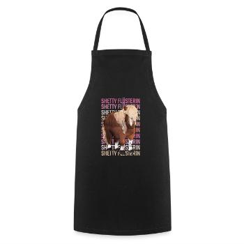 Retro Shetty Flüsterin Spruch Shetland Pony - Kochschürze - Schwarz - Vorne - AI Model Male 185 dark (185cm)
