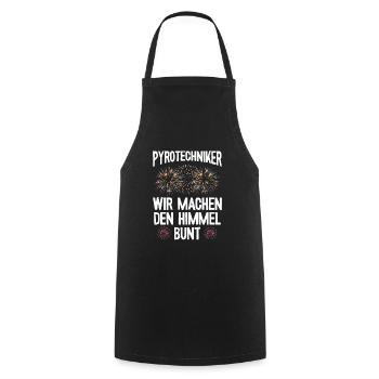 Pyrotechniker Himmel bunt Böller Pyrotechnik - Kochschürze - Schwarz - Vorne - AI Model Male 185 dark (185cm)