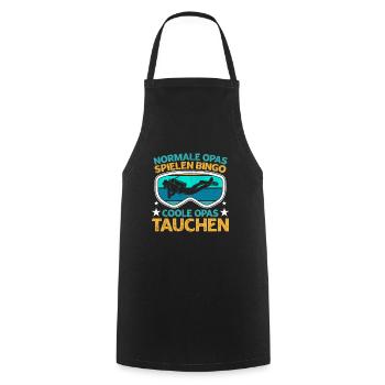 Coole Opas tauchen Taucher - Kochschürze - Schwarz - Vorne - AI Model Male 185 dark (185cm)