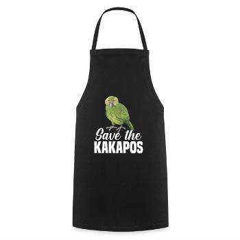 Rettet die Kakapos Papagei Tierschutz - Kochschürze - Schwarz - Vorne - AI Model Male 185 dark (185cm)