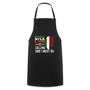 Pisa ruft ich muss los Schiefe Turm Italien - Kochschürze - Schwarz - Vorne - AI Model Male 185 dark (185cm)