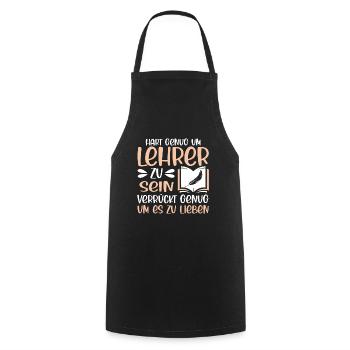 Hart genug um Lehrer zu sein Spruch - Kochschürze - Schwarz - Vorne - AI Model Male 185 dark (185cm)