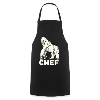 Gorille le Chef - Tablier de cuisine - noir - Devant - AI Model Male 185 dark (185cm)