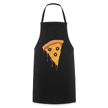 Pizza Slice - Olives - Cooking Apron - black - Front - AI Model Male 185 dark (185cm)