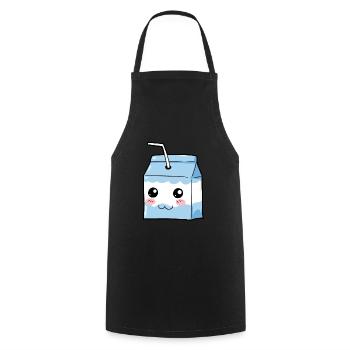 Milk Refreshment Drink Drink Gift - Cooking Apron - black - Front - AI Model Male 185 dark (185cm)