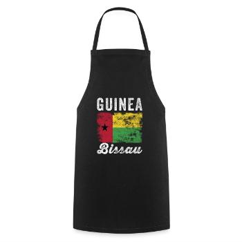Guinea Bissau Flag Distressed - Cooking Apron - black - Front - AI Model Male 185 dark (185cm)