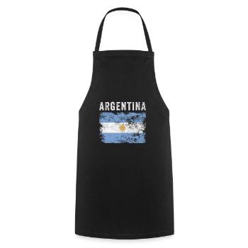 Argentina Flag Distressed Argentine Flag - Cooking Apron - black - Front - AI Model Male 185 dark (185cm)