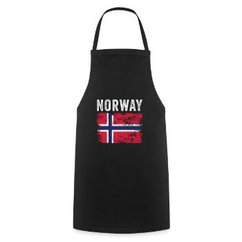Norway Flag Distressed - Norwegian Flag - Cooking Apron - black - Front - AI Model Male 185 dark (185cm)