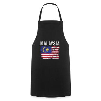 Malaysia Flag Distressed Malaysian Flag - Cooking Apron - black - Front - AI Model Male 185 dark (185cm)