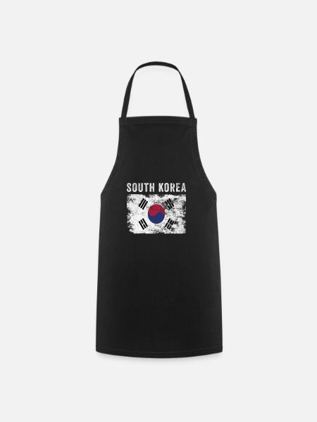 Südkorea Flagge Distressed - Kochschürze - Schwarz