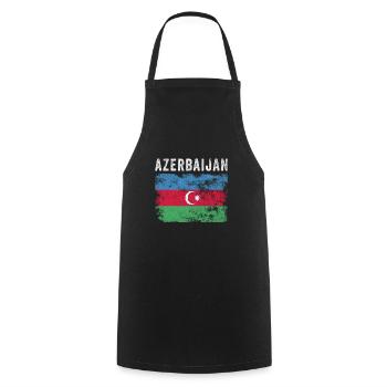 Drapeau azerbaïdjanais en détresse - Drapeau azéri - Tablier de cuisine - noir - Devant - AI Model Male 185 dark (185cm)