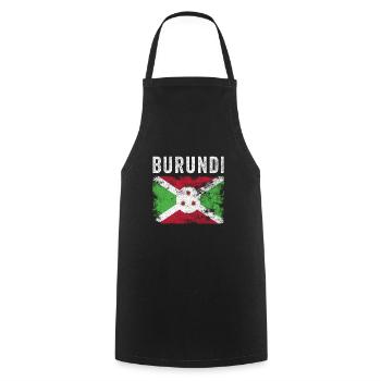 Burundi Flag Distressed - Burundian Flag - Cooking Apron - black - Front - AI Model Male 185 dark (185cm)