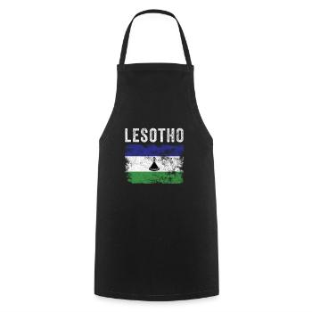 Lesotho Flag Distressed - Basotho Flag - Kochschürze - Schwarz - Vorne - AI Model Male 185 dark (185cm)