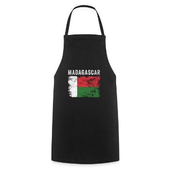 Madagascar Flag Distressed Malagasy Flag - Cooking Apron - black - Front - AI Model Male 185 dark (185cm)