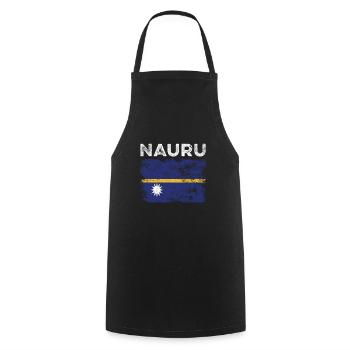 Nauru Flag Distressed - Nauruan Flag - Cooking Apron - black - Front - AI Model Male 185 dark (185cm)