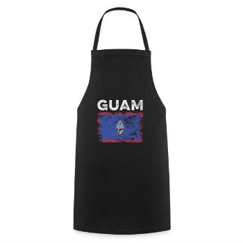 Guam Flag Distressed - Guamanian Flag - Cooking Apron - black - Front - AI Model Male 185 dark (185cm)
