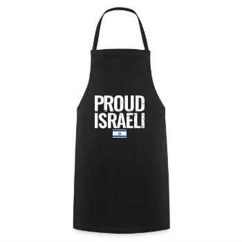 Proud Israeli Israel Vintage Israeli Flag - Cooking Apron - black - Front - AI Model Male 185 dark (185cm)