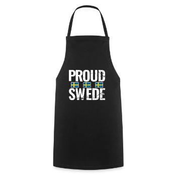 Fier Suédois Suède Vintage Drapeau Suédois - Tablier de cuisine - noir - Devant - AI Model Male 185 dark (185cm)