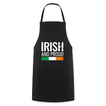 Irlandais et fier Irlande Drapeau irlandais Irlandais - Tablier de cuisine - noir - Devant - AI Model Male 185 dark (185cm)