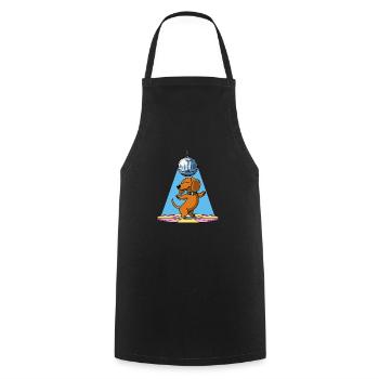 chien teckel boule disco danse danse dans une soirée disco - Tablier de cuisine - noir - Devant - AI Model Male 185 dark (185cm)