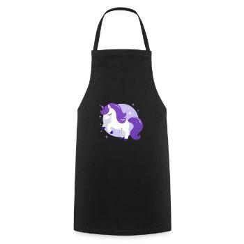 Märchen Lila Einhorn Pferd Sterne Fantasie Fabel - Kochschürze - Schwarz - Vorne - AI Model Male 185 dark (185cm)