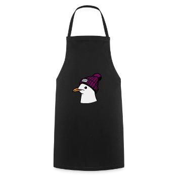 Moin Seagull Beanie Head North Sea Hat Hamburg Purple - Cooking Apron - black - Front - AI Model Male 185 dark (185cm)