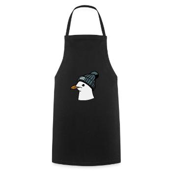 Seagull blue - Cooking Apron - black - Front - AI Model Male 185 dark (185cm)