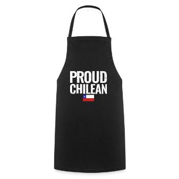 Proud Chilean Chile Flagge - Kochschürze - Schwarz - Vorne - AI Model Male 185 dark (185cm)