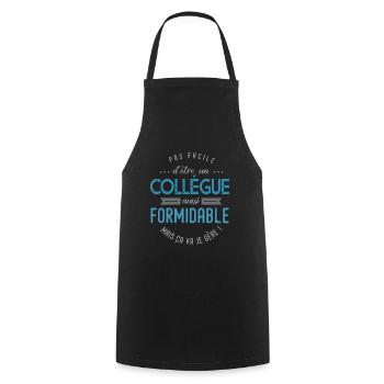 Collégue collegue formidable cadeau pour collégue - Tablier de cuisine - noir - Devant - AI Model Male 185 dark (185cm)
