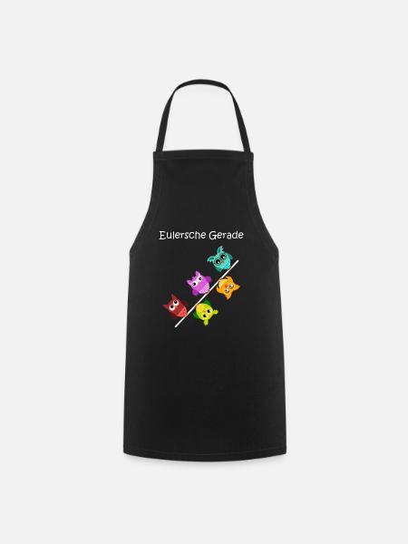 eulersche gerade, Eulen, Geschenk für Mathematiker - Kochschürze - Schwarz