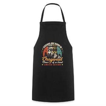 Original Legends Are Born In March 2008 🎉 - Cooking Apron - black - Front - AI Model Male 185 dark (185cm)