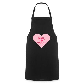 nein I'm Good Anti Valentinstag Single - Kochschürze - Schwarz - Vorne - AI Model Male 185 dark (185cm)