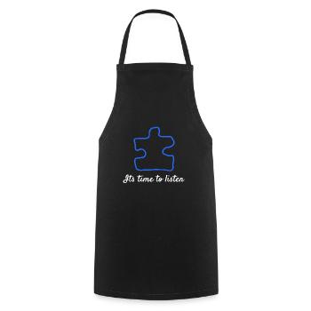 Autism It's Time To Listen - Cooking Apron - black - Front - AI Model Male 185 dark (185cm)