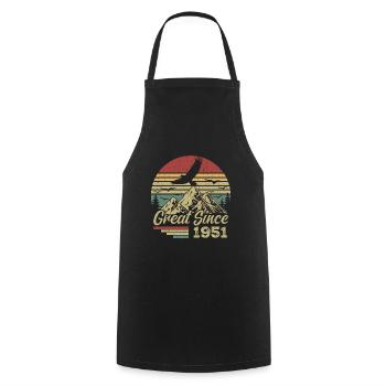 Vintage 1951 Cadeau D’anniversaire 1951 Retro 1951 - Tablier de cuisine - noir - Devant - AI Model Male 185 dark (185cm)