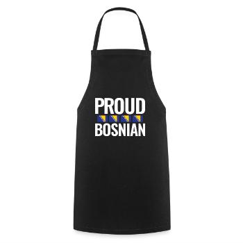 Proud Bosnian Bosnien Balkan Bosnische Flagge - Kochschürze - Schwarz - Vorne - AI Model Male 185 dark (185cm)
