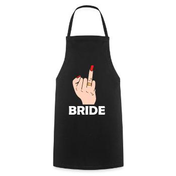 Braut Heirat Hochzeit Mittelfinger - Kochschürze - Schwarz - Vorne - AI Model Male 185 dark (185cm)