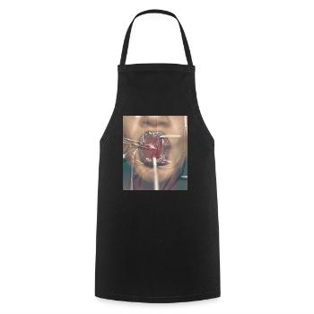 Lolli lippen Glitzer - Kochschürze - Schwarz - Vorne - AI Model Male 185 dark (185cm)
