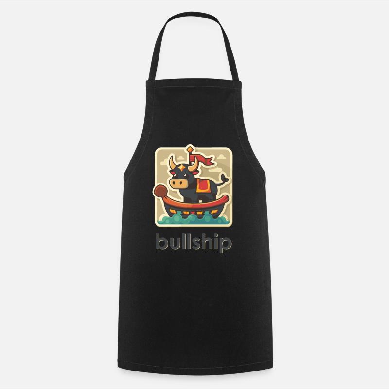 Bullship de style dessin animé - Tablier de cuisine - noir